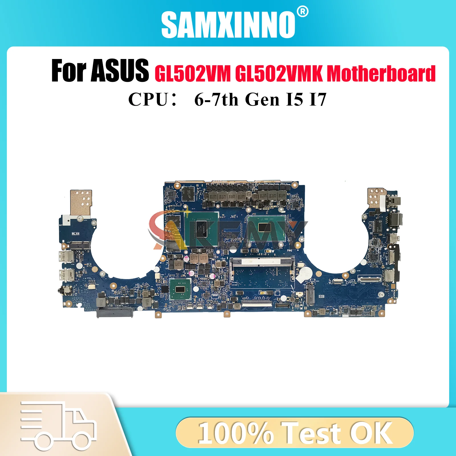 

GL502VMK Laptop Motherboard For ASUS ROG Strix GL502VMK GL502V GL502VM Notebook Mainboard With I5 I7 CPU 100% tests OK fast ship