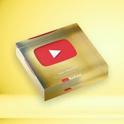 YouTube play button custom Acrylic  plaque award with personalized name Support customization