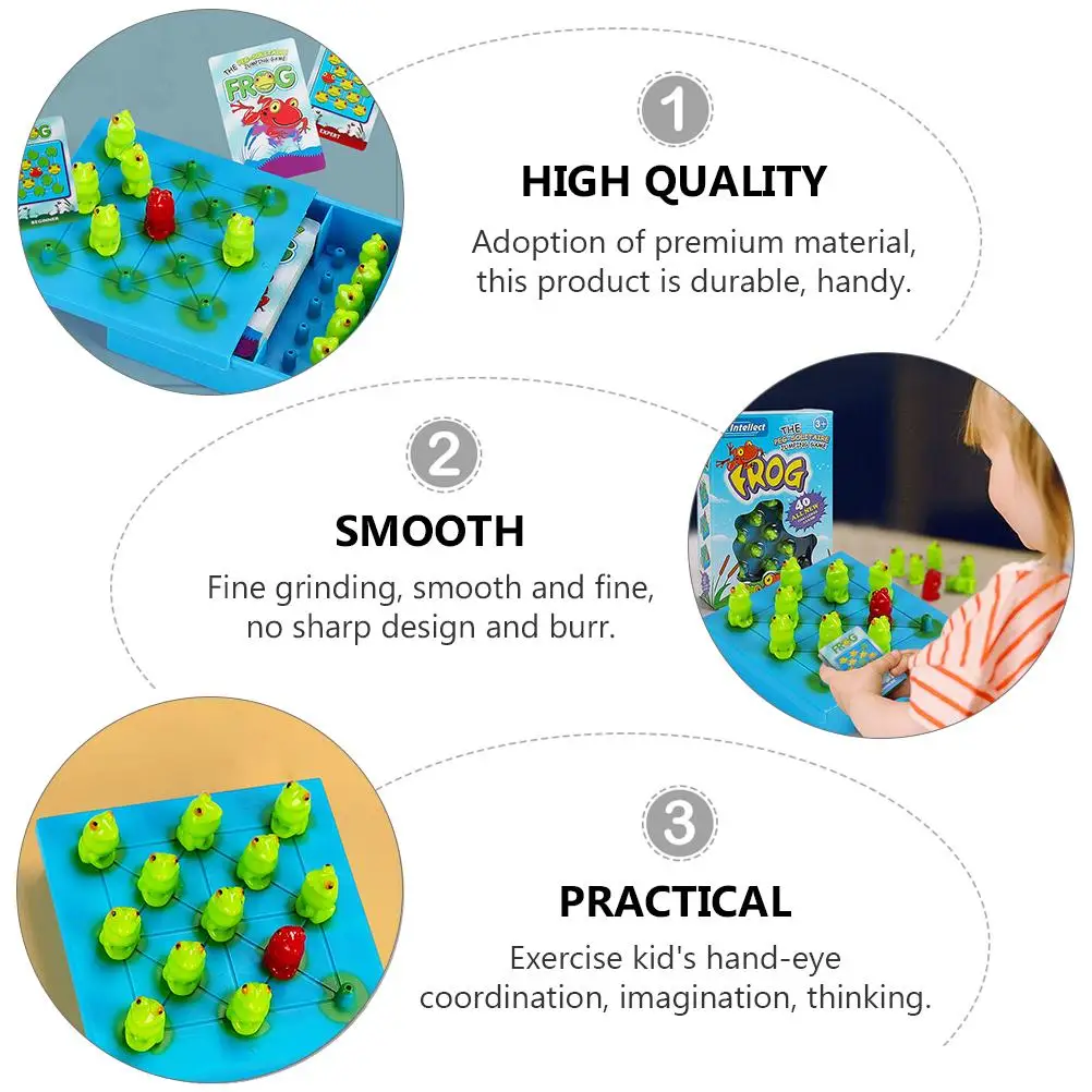 Żaba Warcaby Logiczne myślenie Gra Szachownica Zabawka Dzieci bawiące się Tablica edukacyjna Materiał premium Gładka delikatna ręka oko