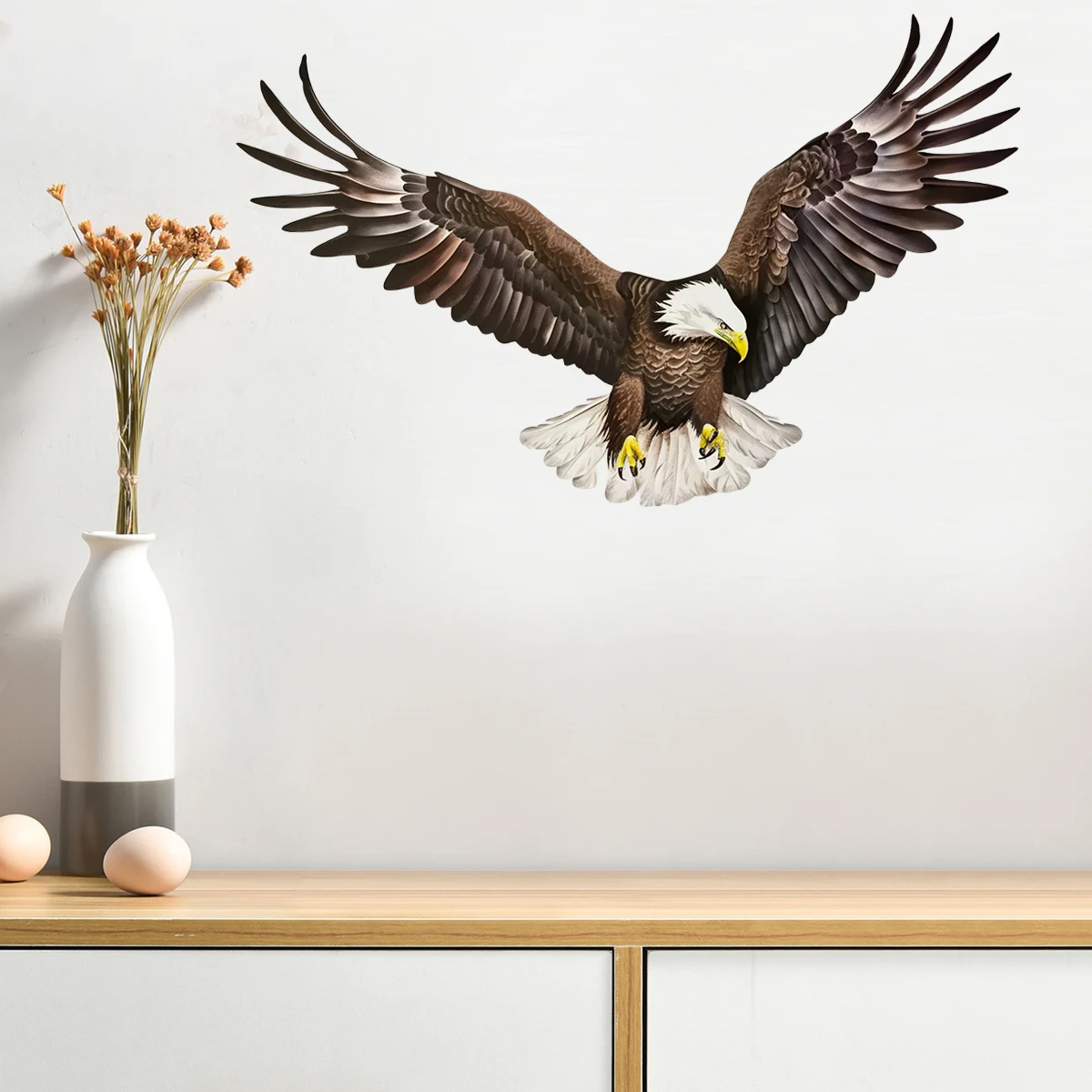 1pc Bald Sea Eagle Wall Sticker With Domineering Wings And Flying Decoration To Decorate Children's Room