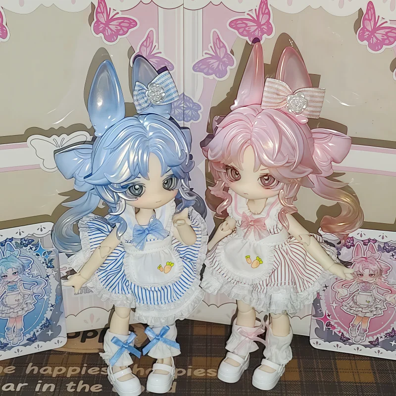 جديد في المخزون دمية غير صالحة للأكل سنة واحدة بطاقة تعليق أرنب مزدوج 12 نقطة Bjd المنقولة دمية تمثال لعبة مجسمة هدية عيد ميلاد