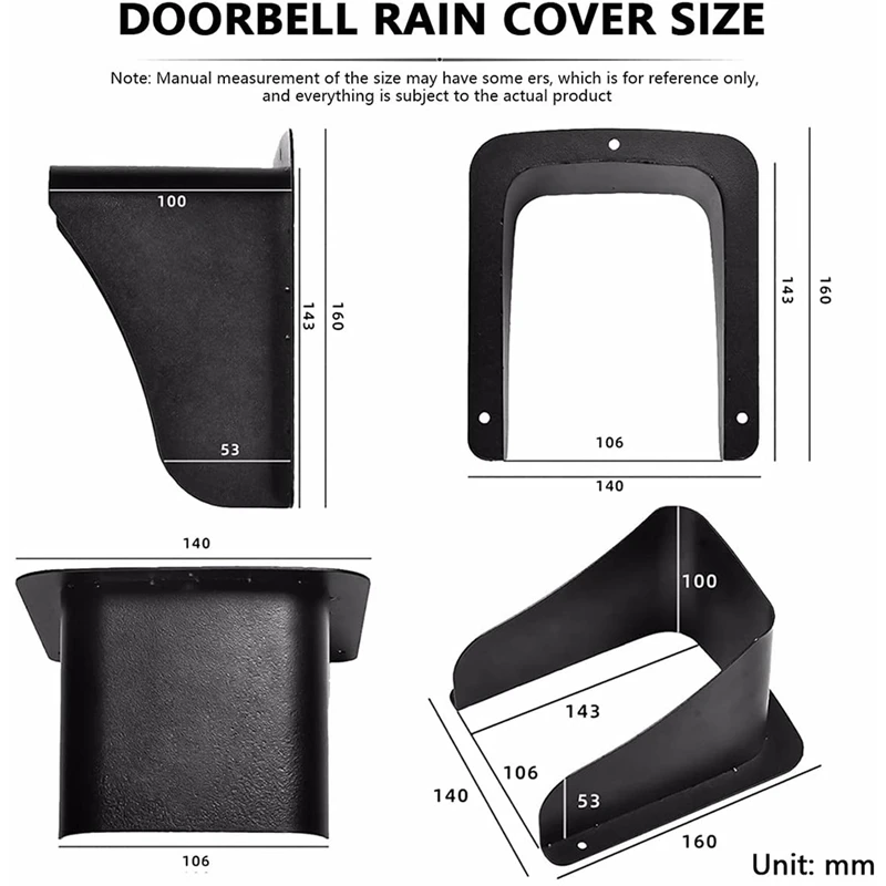 Rainproof Cover Waterproof Case Plastic Rain Protector Protection for Access Control Keypad Doorbell Card Reader Sun Shell