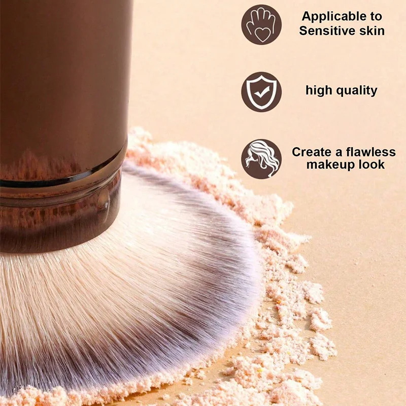 Multifunctional Face Makeup Brushes Retractable Kabuki Brushes Travel Powder Foundation Blush Makeup Brush for Blending Liquid