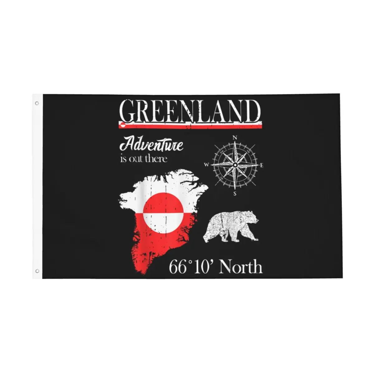 Greenland Adventure Is Out There Flag Indoor Outdoor Banner Polyester Decoration Double Sided 2x3 3x5 4x6 FT Flags