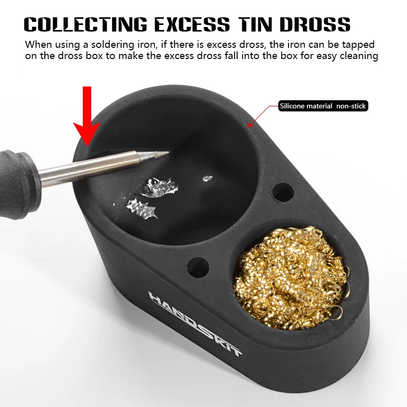 Imagem -03 - Conjuntos de Suporte de Ferro de Solda Bola de Fio de Cobre Pasta de Solda Fluxo Kits de Silicone Protable Titular Reparação Estanho Ferramentas de Limpeza de Solda T12