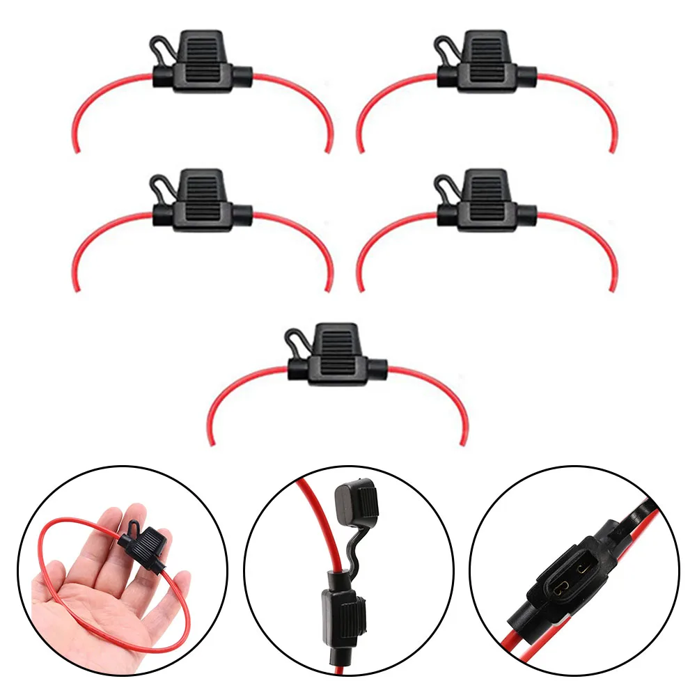 5 Pack Car Fuse Insert Lead Seat No. 12 Wire 12V30A Waterproof Inline Fuse Holder Fit Boat, Electric Automotive, Car, Marine