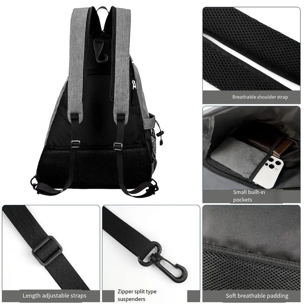 Lightweight Pickleball Backpack with Water Bottle Holder Adjustable Sports Backpacks Multifunctional Phone Pocket Tennis Bag