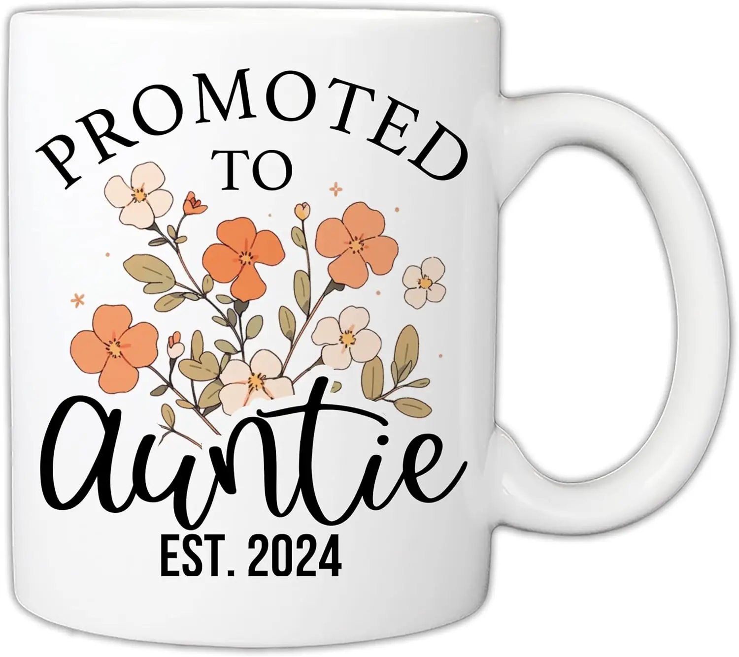 MCC Promoted to Auntie Est 2024 Mug, New Soon To Be Aunt Gift, Future Auntie Baby Pregnancy Announcement Reveal Idea for Expecti