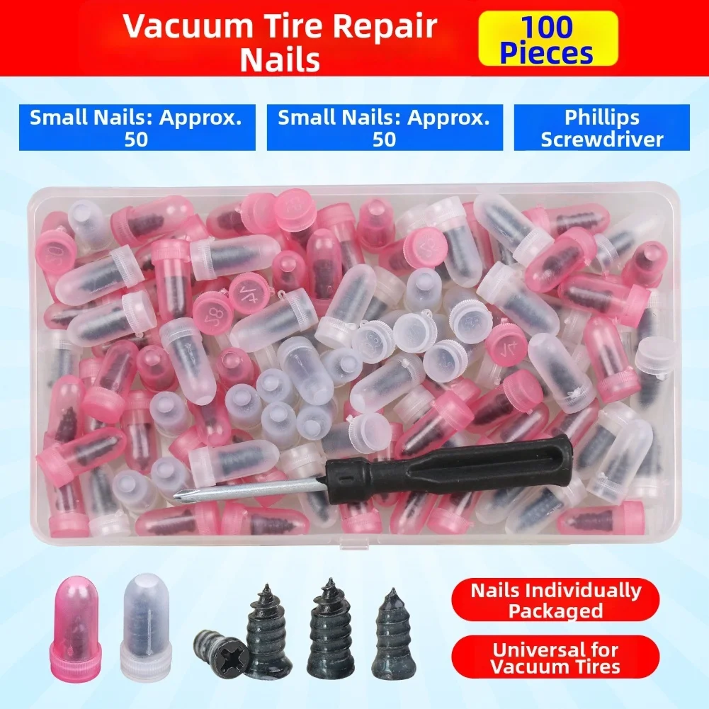 DIY Tire Maintenance Tire Repair Kit Essential Vehicle Repair Kit Tire Repair Kit Two Sizes Coarse Thread Screw-in Design