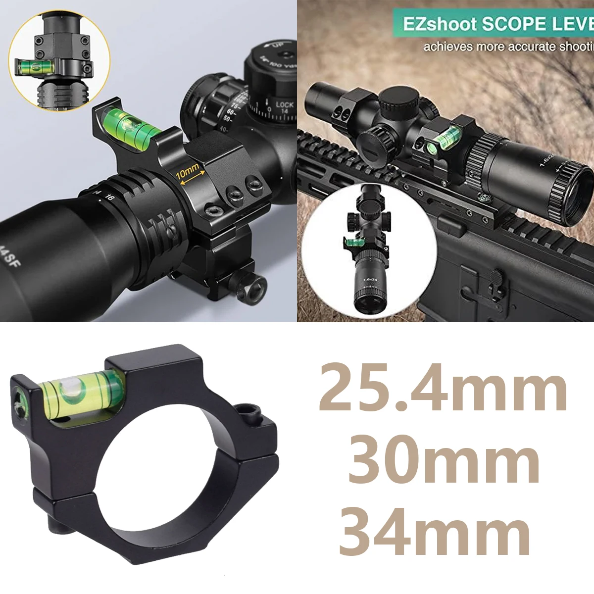 25.4mm/30mm/34mm Tube Dia Riflescope Reticle Leveling Sight Rifle Scope Bubble Level Fit 11mm 20mm Picatinny Rail Mounting