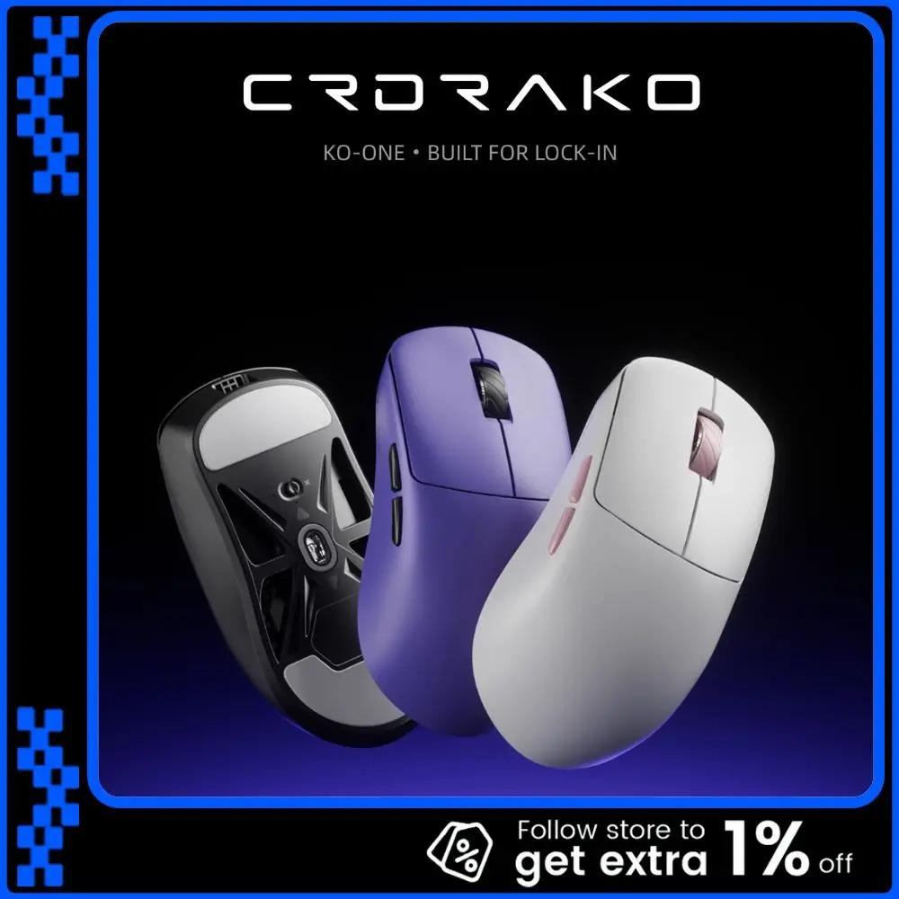CRDRAKO KO-ONE 8K Wireless Gaming Mouse 35g Ultra Lightweight HUANO Custom Switches 54H20 Flagship Chip For FPS Valorant Gamers