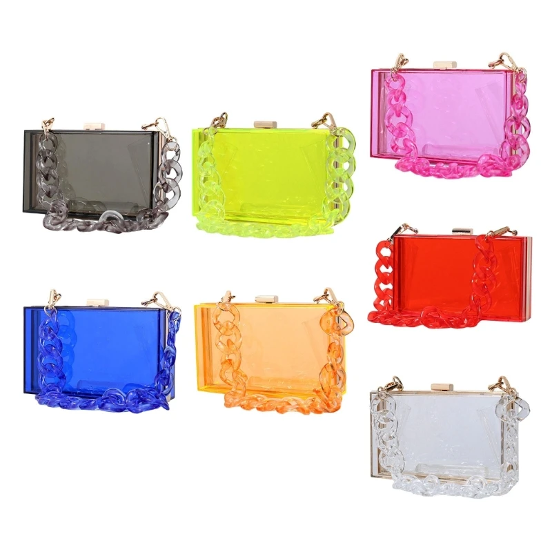 

Trendy Transparent Shoulder Bag Women Fashionable PVC Handbag Elegant Prom Party Evening Bag for Phone Makeup and Personal Items