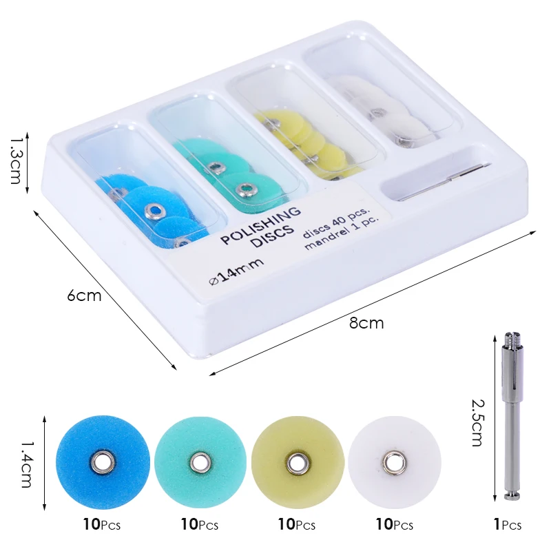 

40pcs/Box Dental Composite Polishing Disc 4 Colors Gross Reduction Contouring Mandrel Stripes Set Dentist Tool Material NO1.070