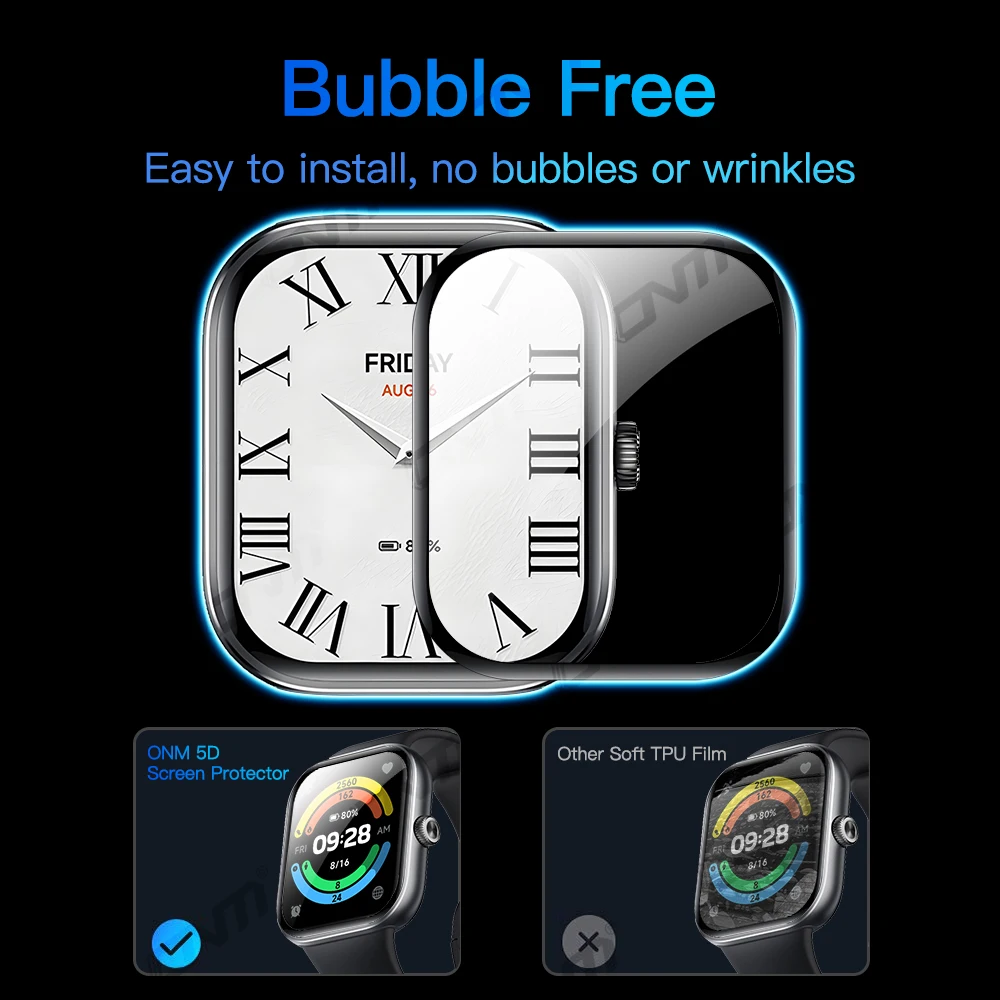 Screen Protector for Xiaomi Redmi Watch 5 HD Anti-scratch Full Coverage Protective Film Screen Protector Accessories (Not Glass) - Image 6