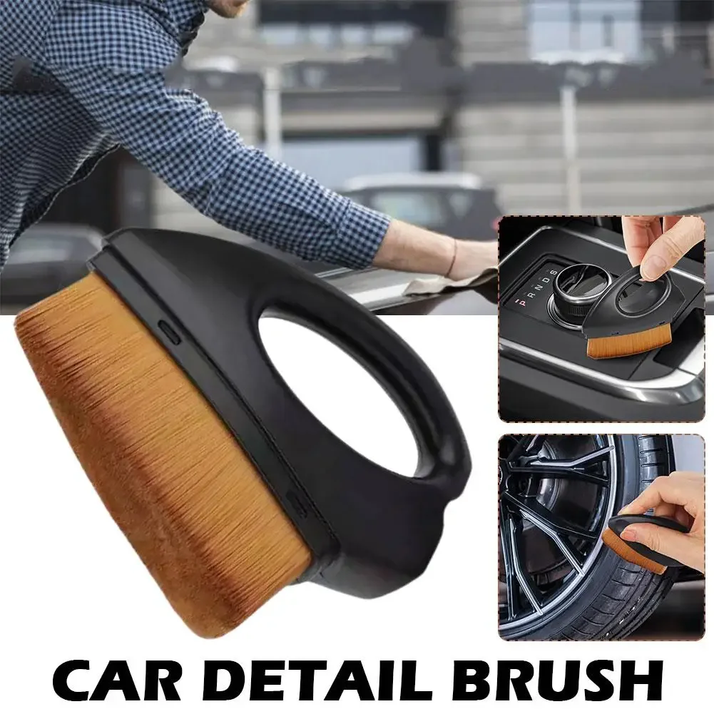 Mini Car Tire Detailing Brush Synthetic Fiber Auto Tire Shine Applicator Wash Tire Cleaner Portable Car Interior Cleaning Tool image 3