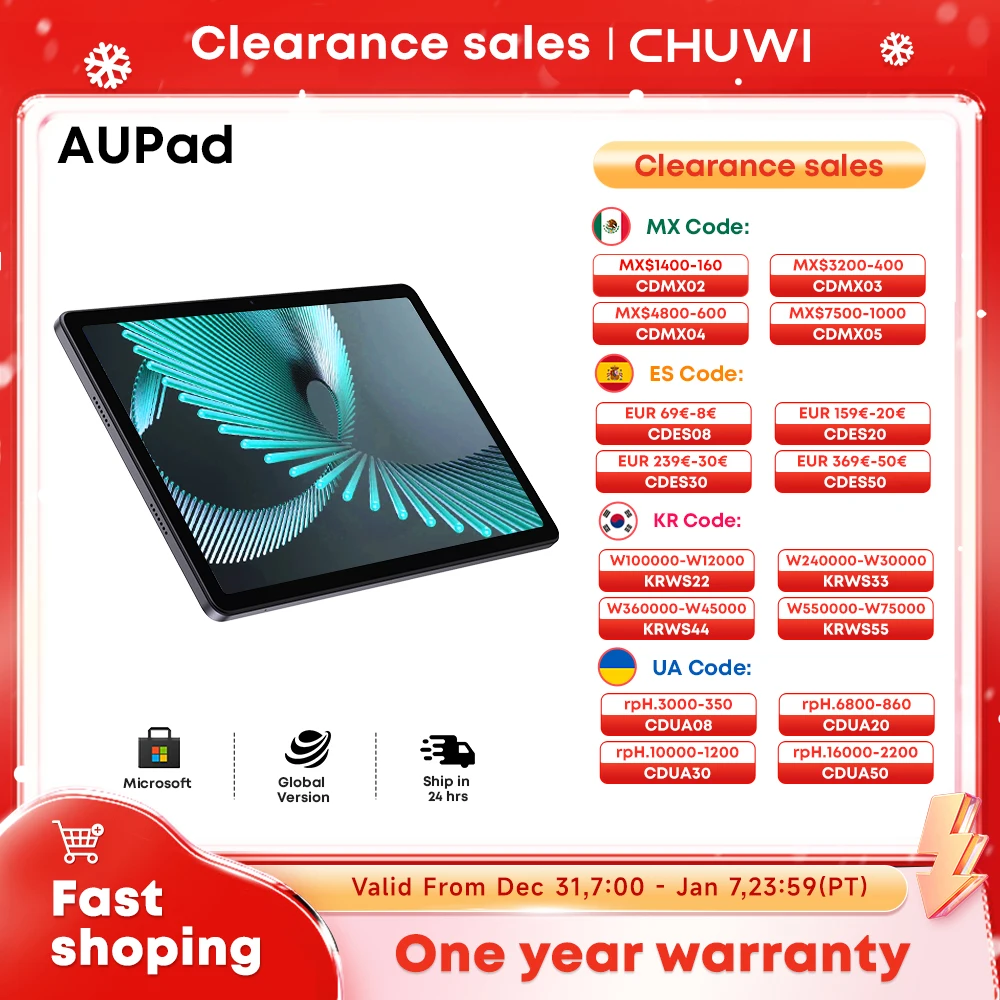 CHUWI AuPad Tablet Android 14 Snapdragon 685 Octa-core 10.95inch FHD Screen 8GB DDR4 128GB ROM 4G LTE GPS Tablets PC Widevine L1