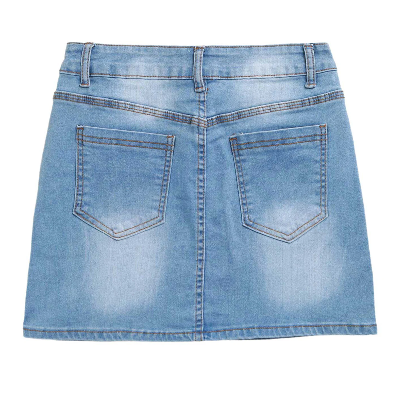 

Womens Mini Denim Skirt High Waist Pockets Pencil Skirt Slight Stretchy Miniskirt for Daily Casual Office Shopping Nightclub
