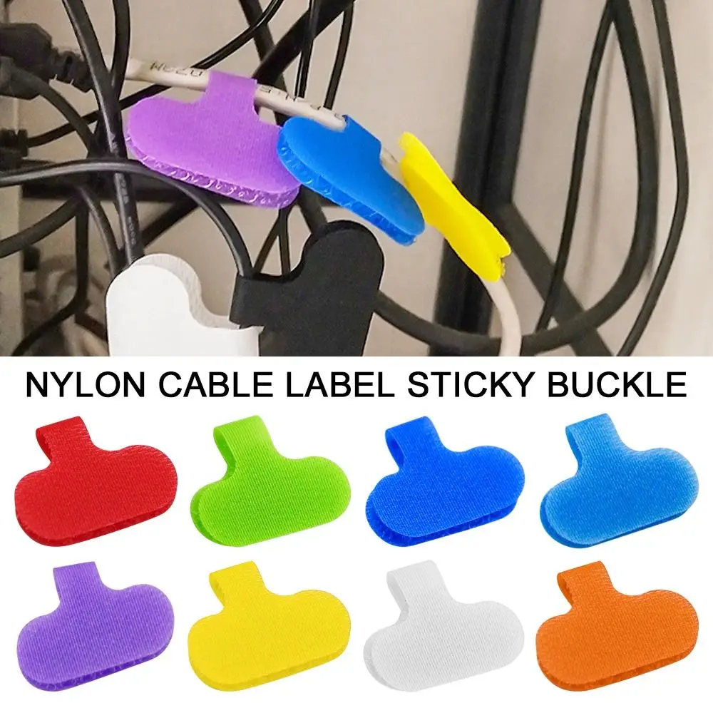 10pcs Sticky Buckle Tape Wiring Accessories Label Cable Tie Cable Storage Cable Tags