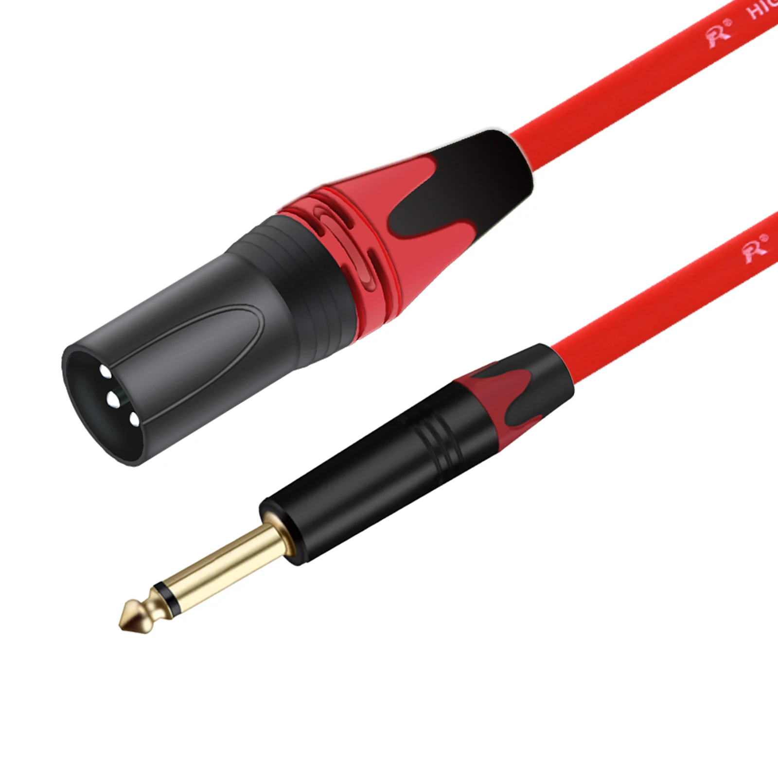 Gold Plated TS 1/4 Inch Male 6.35/6.5mm to XLR 3-Pin Microphone Mono 6.35mm to XLR Canon Patch Cord for AMP Amplifier Pro Audio
