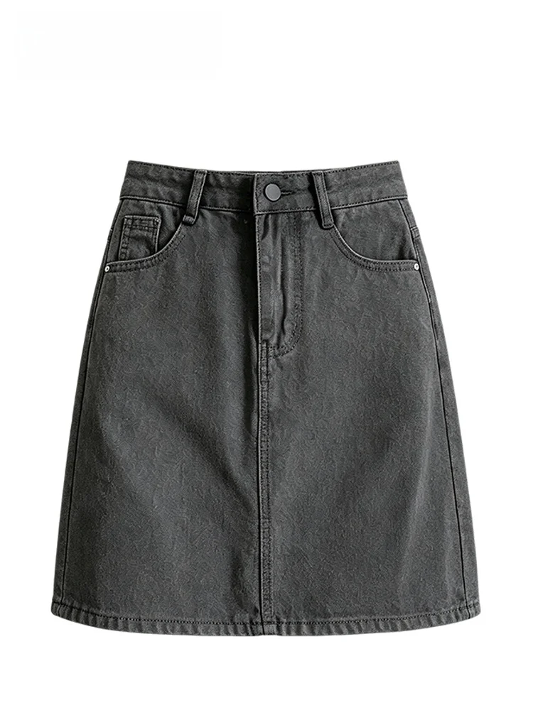 

Fashionable Retro Short Denim Skirt for plus Size Women High Waist Slimming Versatile Summer New Style Cara CLUB plus Size