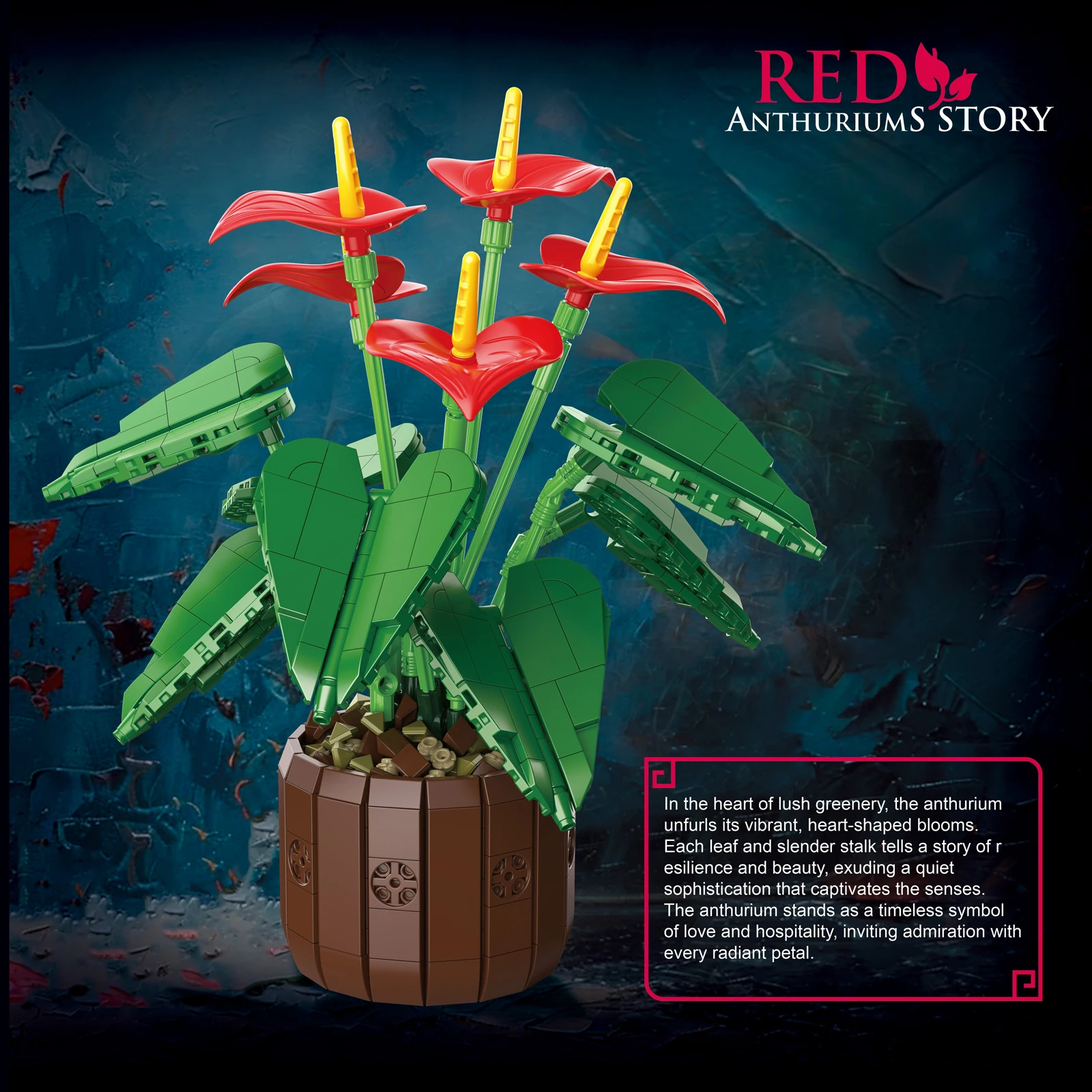 시뮬레이션 꽃다발 모델 732PCS DIY 퍼즐 블록 소형 입자 벽돌 영구적인 홈 데코 소녀용 선물