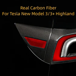 Real Carbon Fiber Charging Cover Protection Cover for Tesla New Model 3/3+ Highland 2024 Charging Protect Case Shell Decoration