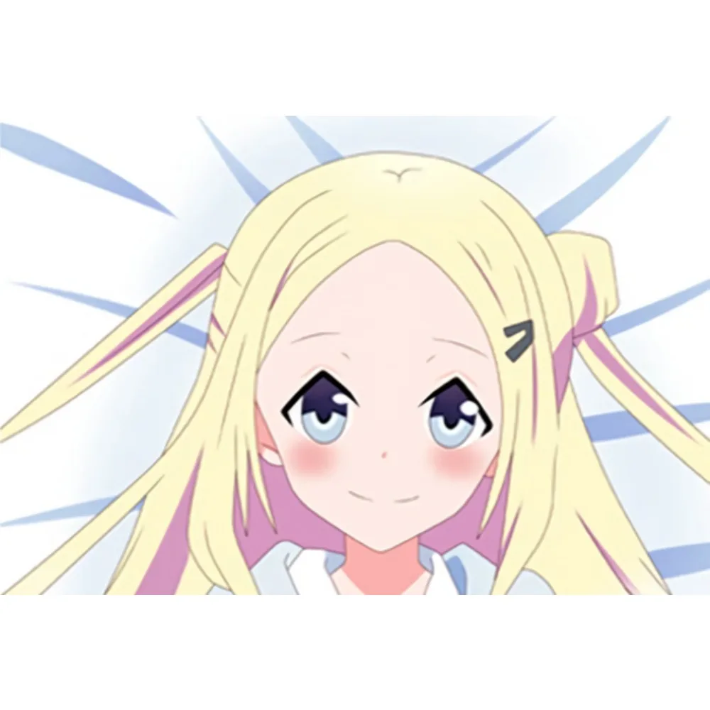 Hana N Fontaine Long Blonde Hair Flower Hairclip Girl Pillowcase Double Sided Print Otaku Bedroom Decor
