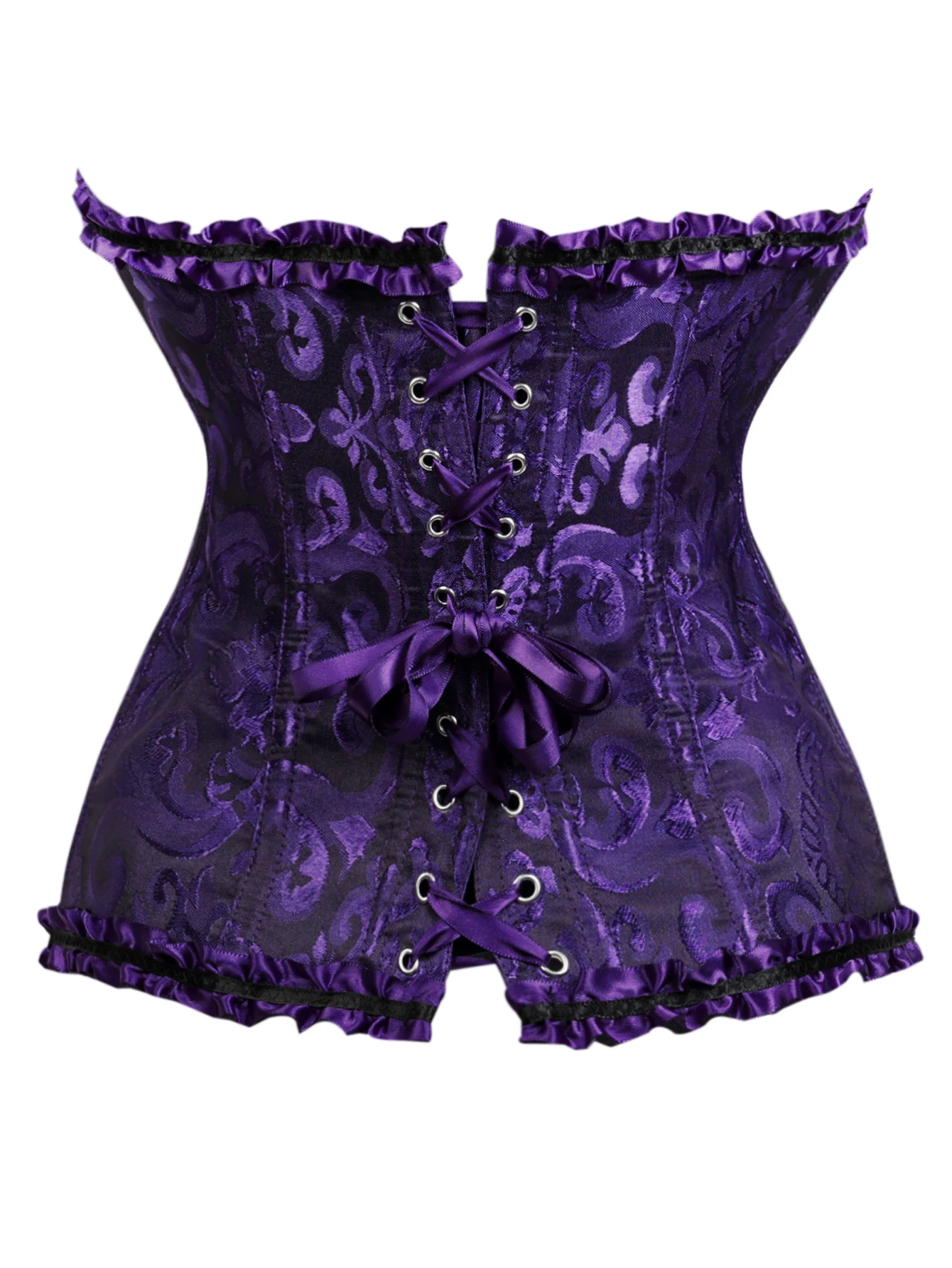 العروس مشد الأسود والأرجواني هي مشد فستان، والنساء تشكيل الجزء العلوي