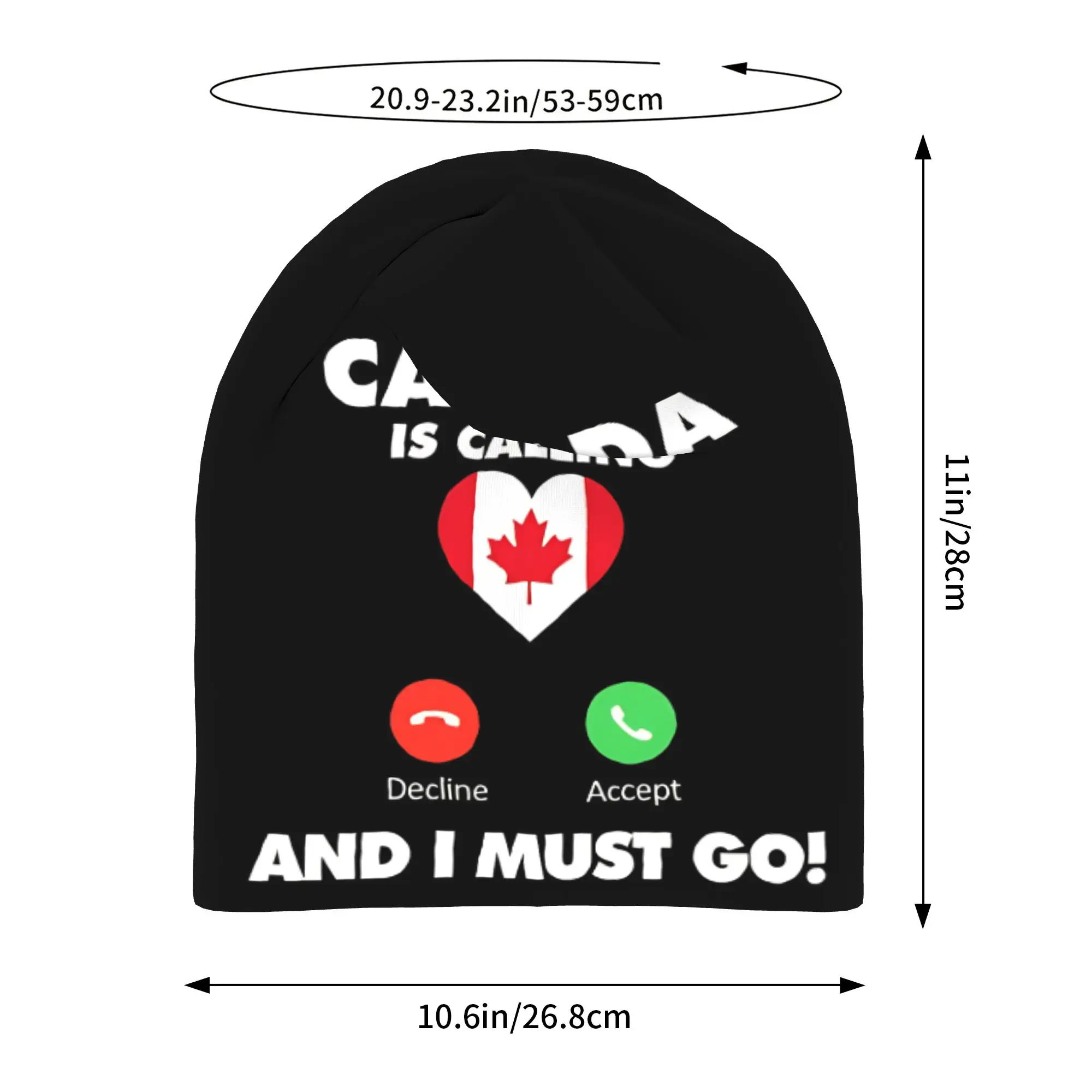 Funny Canada Is Calling and I Must Go Flag  Skull Cap Beanie Quick Dry  Cycling Hat for Men Women