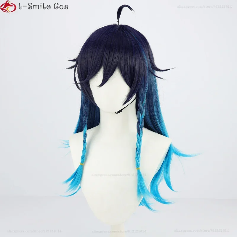 Gioco Genshin Impact Cosplay Venti Parrucca Donna 65 cm Capelli lunghi Sintetici resistenti al calore Festa di Halloween Donna Ragazza Parrucche + Protezione parrucca