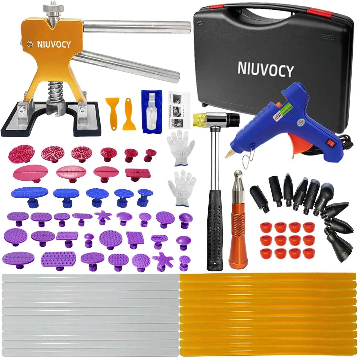 

Неокрашенный набор инструментов для ремонта вмятин автомобиля, подъемник золота, автоматический съемник вмятин с ящиком для инструментов для мини- и глубоких вмятин (TZ90)