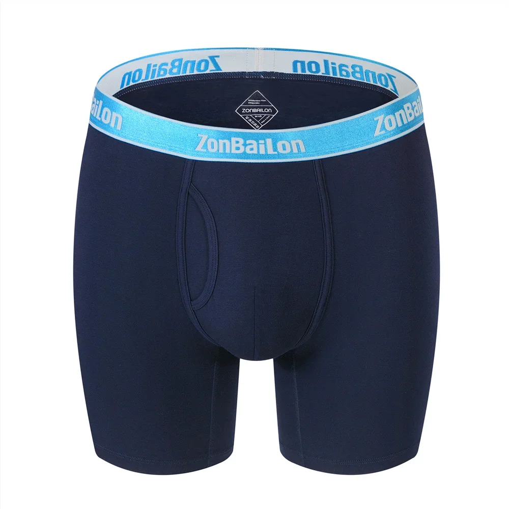 Jinshi Men's Underwear Comfort Sport Anti-wear Leg Bamboo Fiber Open Flying Boxer Briefs