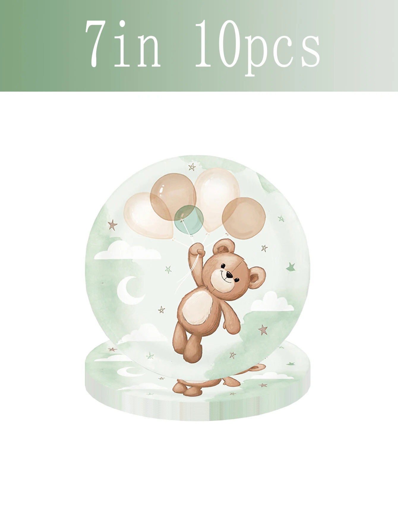 Braunbär Papier-Tablett, Pappbecher, Servietten – „Wir können warten“ Partyzubehör, Braun für Babyparty, Geburtstag, Geschlechtsenthüllung – Detail 3