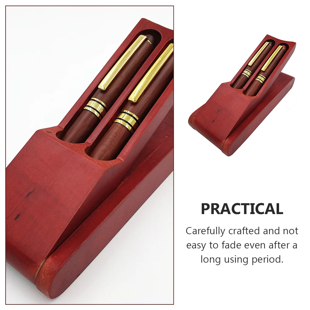 

3 шт., набор ручек и ручек, классический цвет, сделай сам, полированный деревянный футляр с закругленными краями, канцелярские принадлежности, пенал