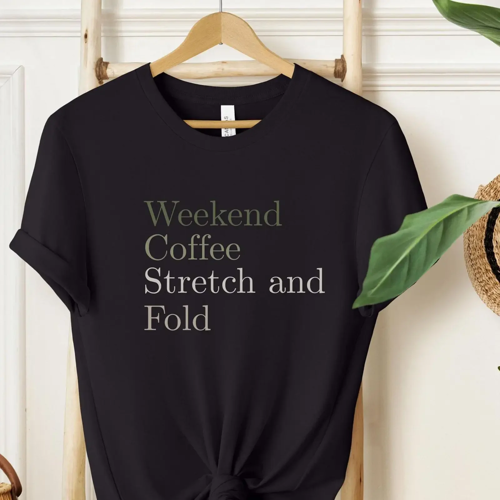 Weekend Coffee Stretch Fold Sourdough Baking T Shirt Cottagecore Bread Lover Aesthetic Baker vintage Washed Breathable