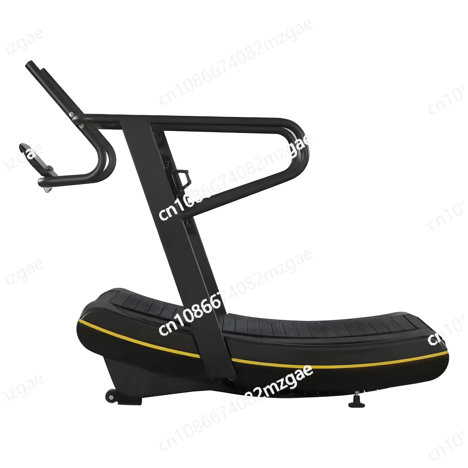 

Gym training without gravity treadmill curved running belt