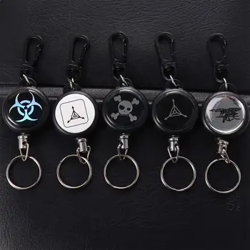 Pull Belt Cord Steel Rope Lanyard Clip Badge Holder Key Chain Holder Elastic Key Chain Retractable Keychain Retractable Keyring