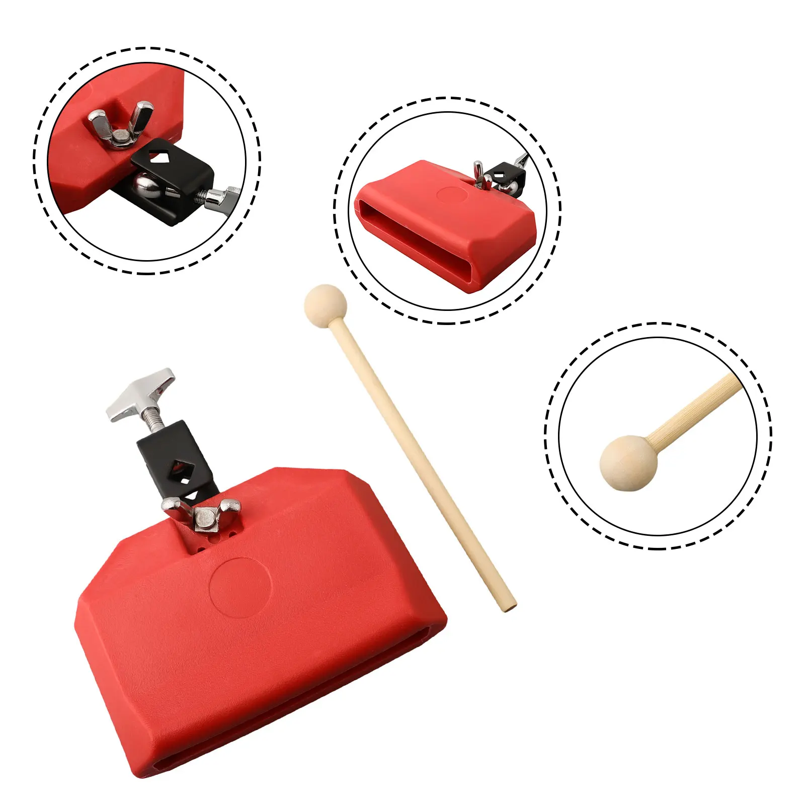 Mallet Cowbell Musical Instruments Cheering Bell For Home Farm Ranch Freely Adjust Angle Percussion Instrument Bells Chimes