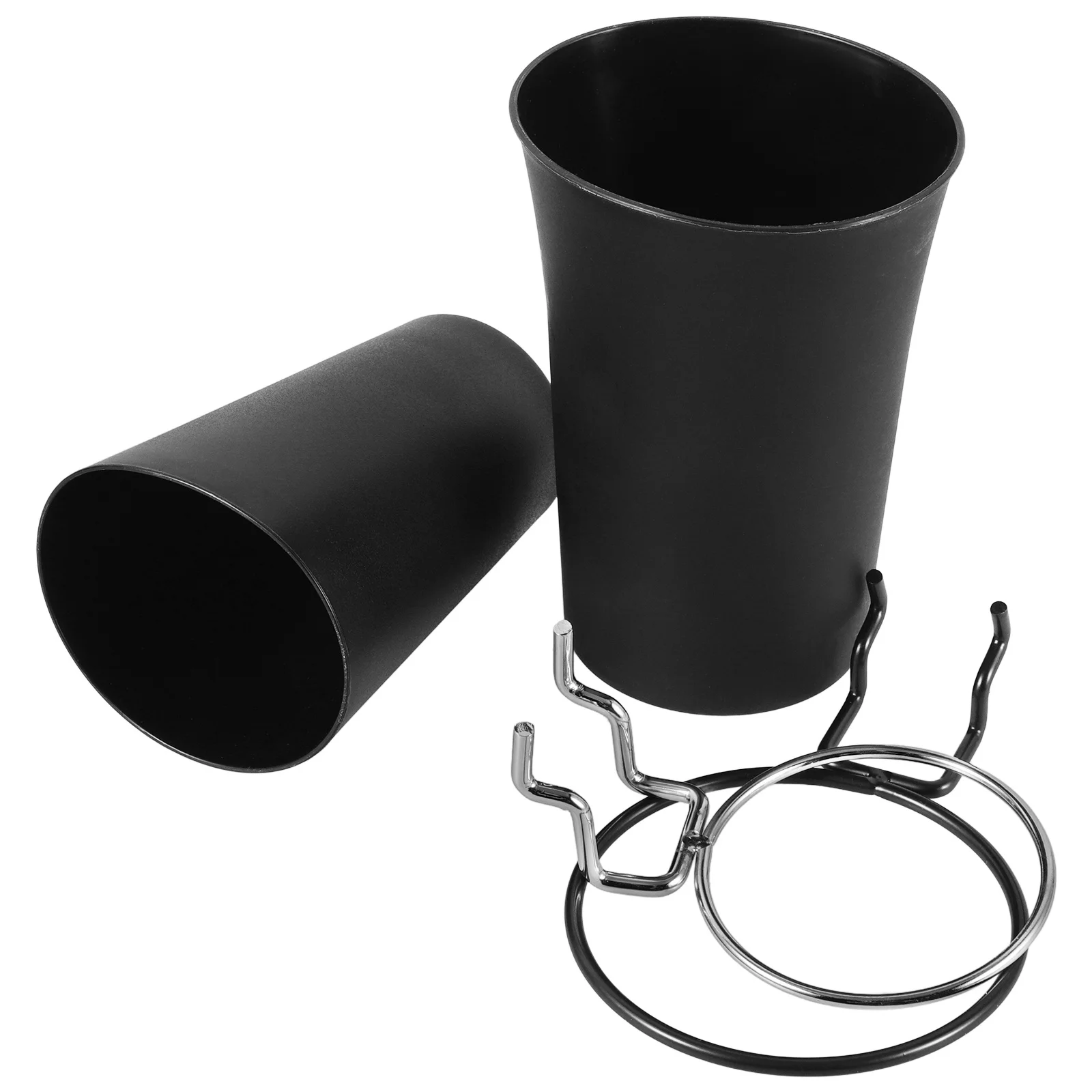 2Pcs Black Pegboard Cup Holders Multi-Purpose Storage Cups Pegboard Organizer Hooks Drill Organizer Wall Mount Tool Storage