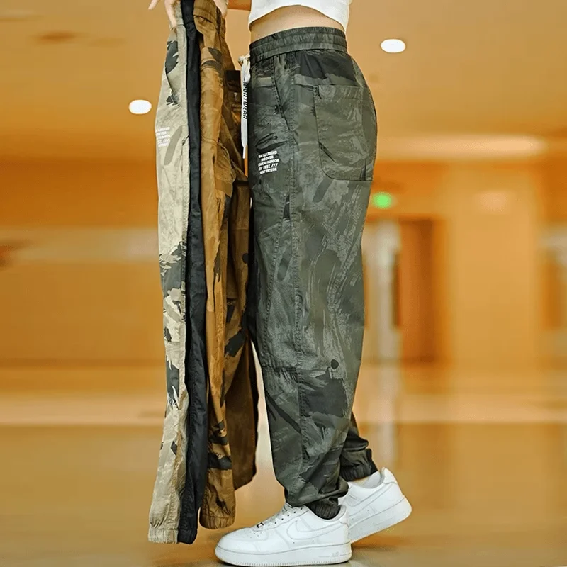 Women's Casual Harem Pants Spring Autumn Sports Breathable plus Size Comfortable Polyester Fiber Long Pants Korean Style