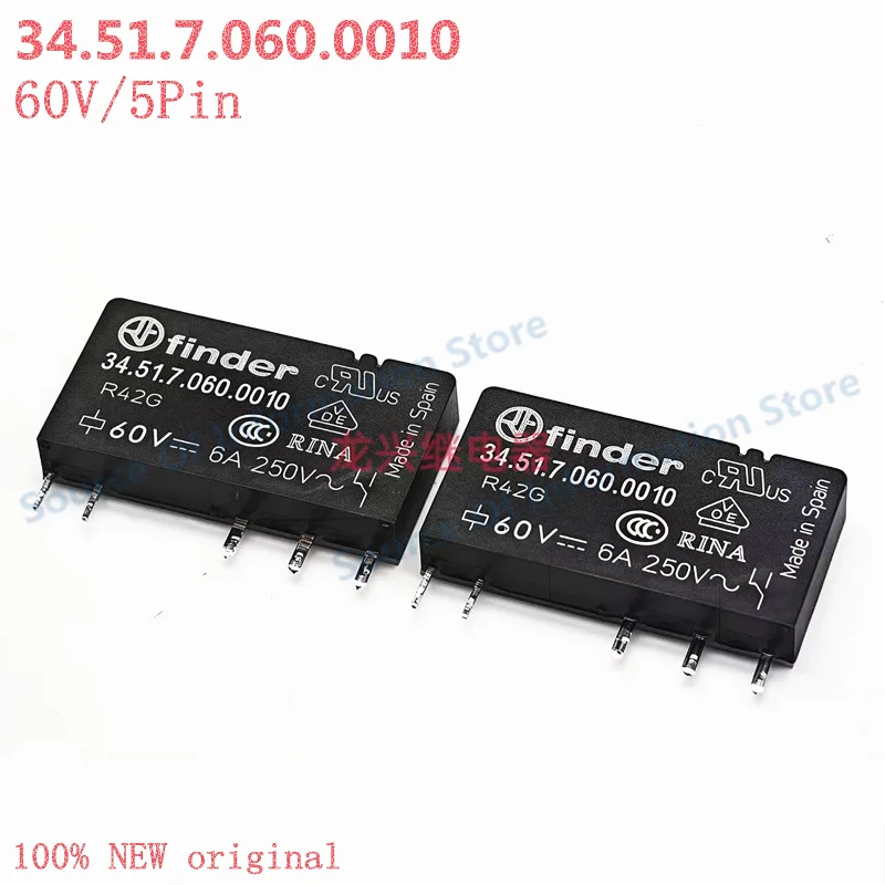

34.51.7.060.0010 Finder Relay 60VDC 5-Pin 6A DC Voltage Finder Relay Finder Relay