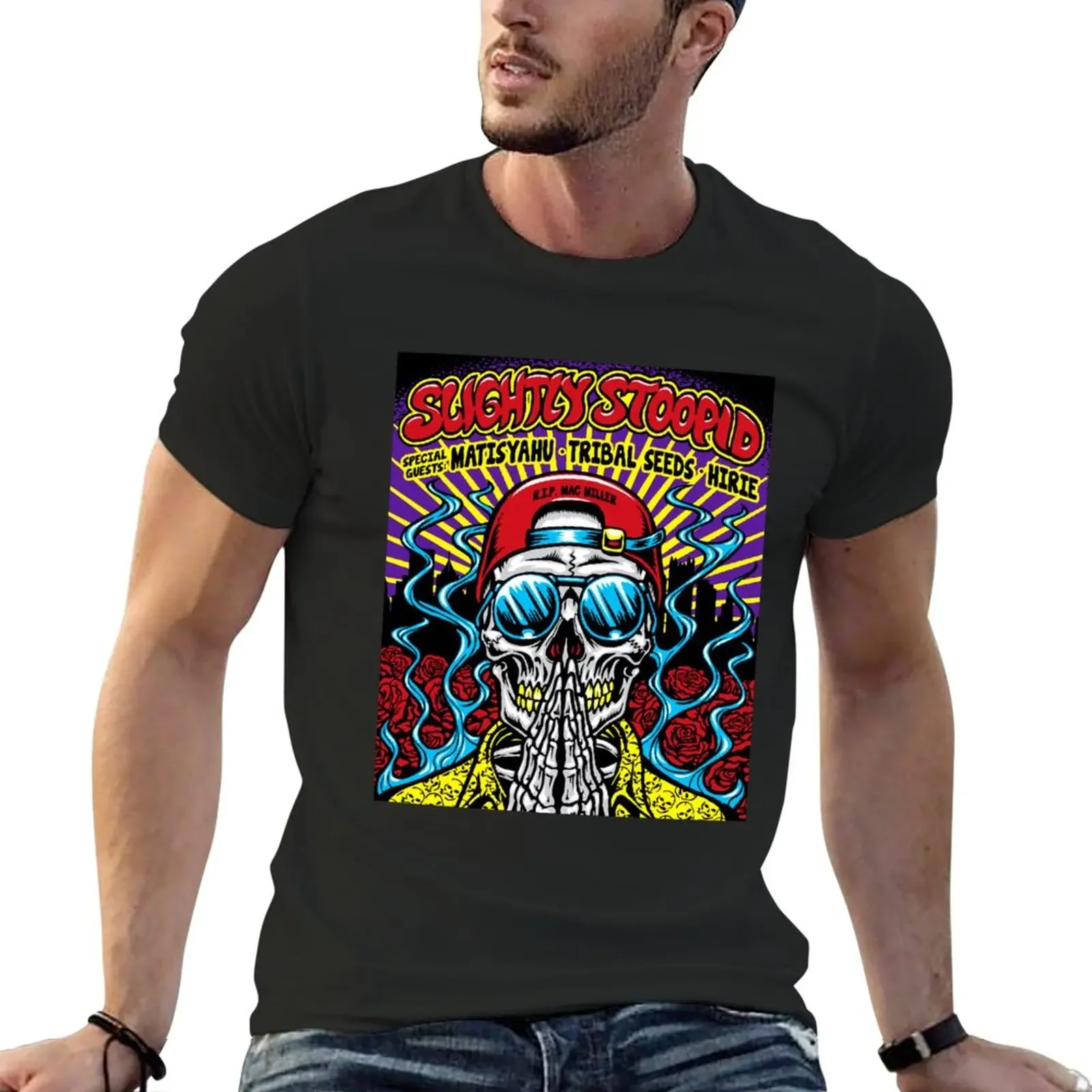 slightly prays tour stoopid 2019 2020 pariman T-Shirt anime Aesthetic clothing oversizeds fruit of the loom mens t shirts