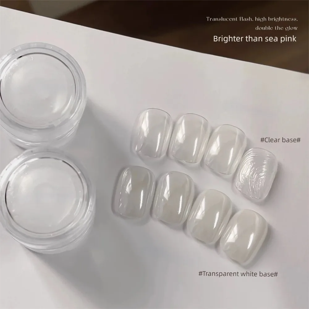 Pó de Glitter Branco Pérola para Unhas, Efeito Cromado Luar, Pó para Aplicação por Fricção, Pigmento Espelhado Prata Concha, Suprimentos para Nail Art e Decoração