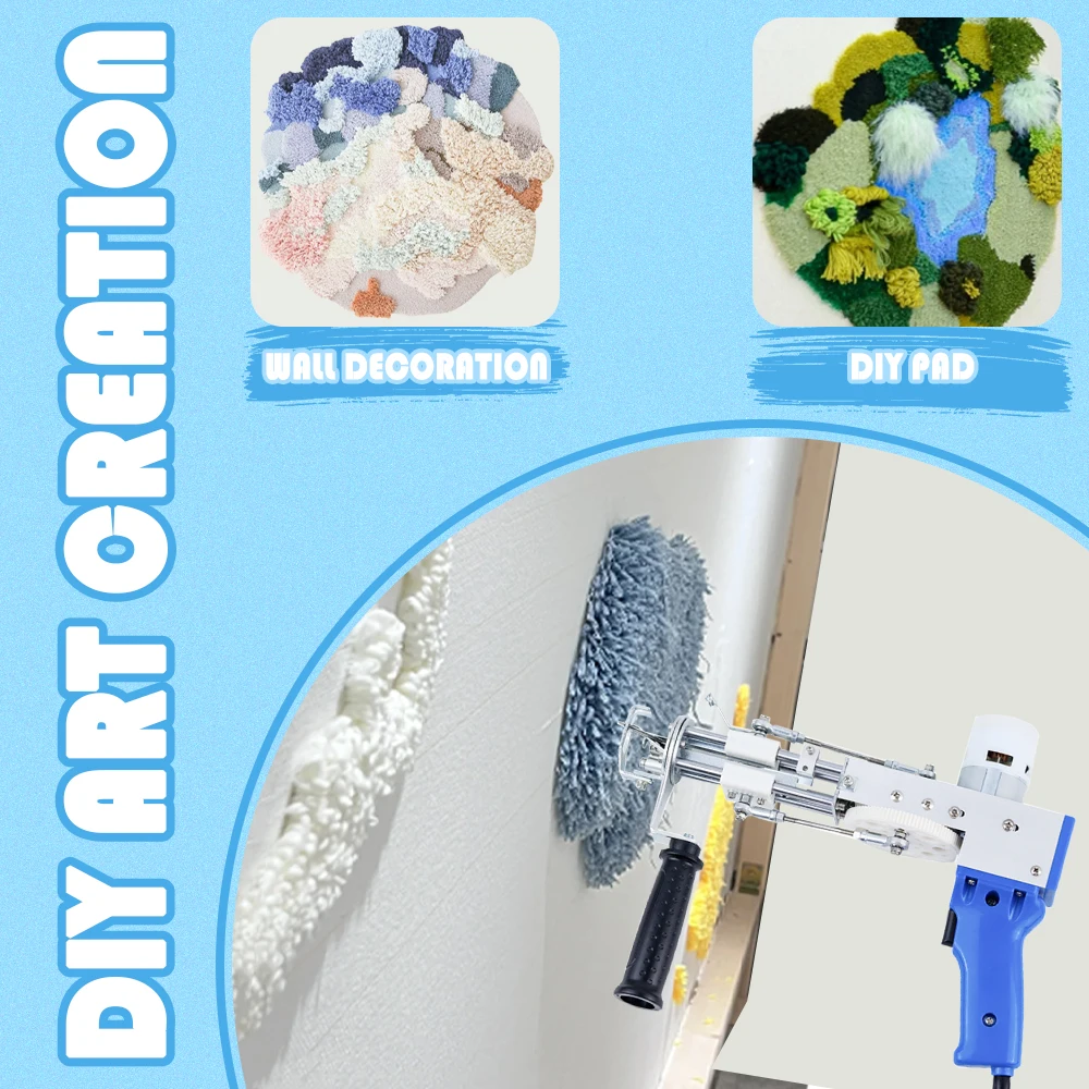 Tufting Gun Cut Pile und Loop Pile 2-in-1 Elektrische Teppichpistole Starter-Kit für Tufting-Liebhaber mit Digitalanzeige – Detail 8
