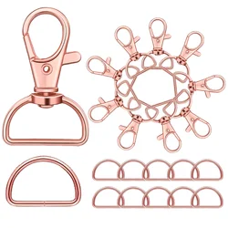 30pcs D-Shaped Keychains D-Shaped Key Ring Set DIY Accessories Decoration DIY Key Clip Key Ring Crafts Chain Snap Hook Rotatable