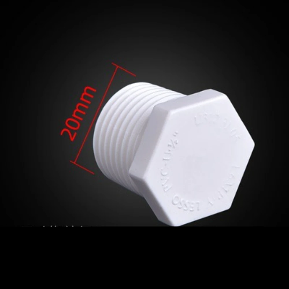 PVC Male Thread End Caps 1/2'' to 1'' Screw Plug Joint Connector Aquarium Irrigation Garden Water Pipe Fitting Stop
