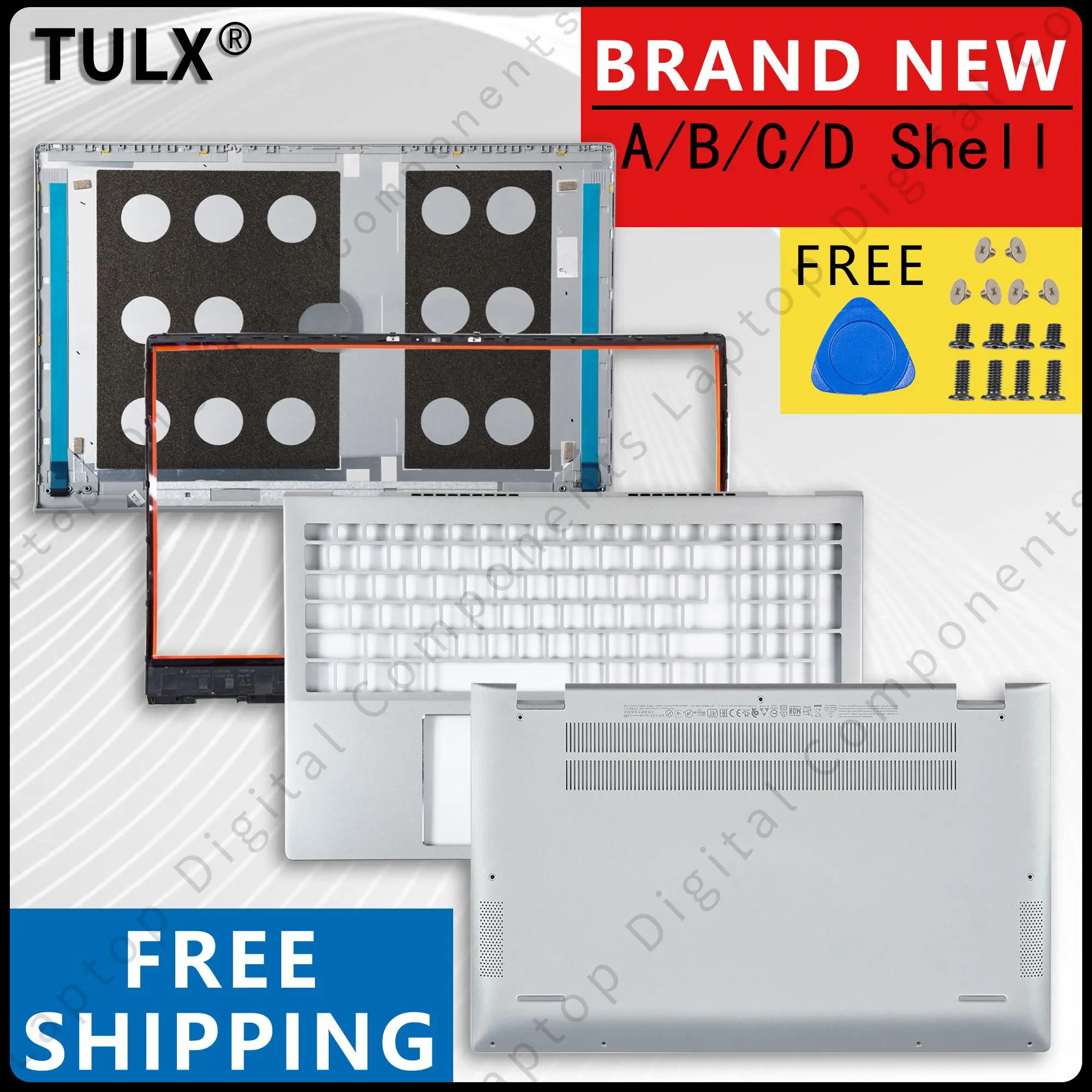 New Cover For Inspiron 5501 5502 5504 5505 Laptop LCD Back Cover Front Bezel Hinges Palmrest Replace Bottom Case Panel