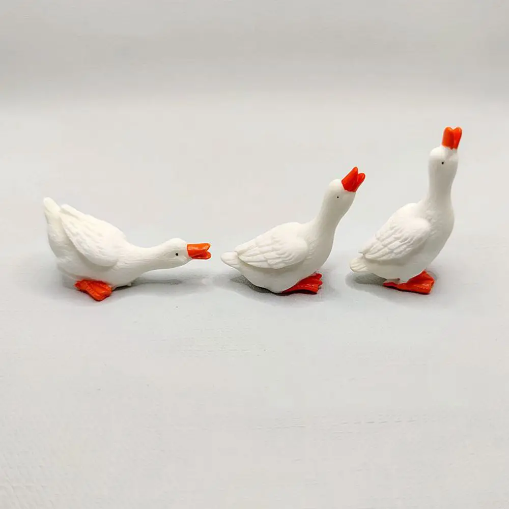 

Cute Goose Figurine Miniatures Fairy Garden Ornament Decor Home Decoration Kawaii Accessories Desk Pot Craft Bonsai Ornament