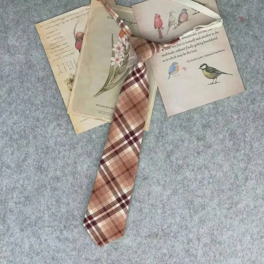 

Plaid Neck Tie For Women Smart Casual Style Cotton Polyester Blend