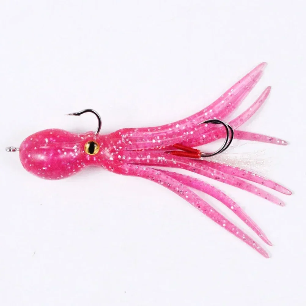 

1 Pcs High Quality 21g/11cm Squid Soft Bait Iron Plate Double Hook Assist Rig Silicone Temptation Attracts Bait